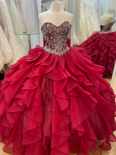 House of Wu Quinceañera Collection 26870 in Wine size 10