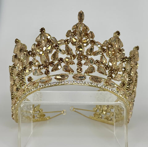 Gold tiara/ crown with gold stones