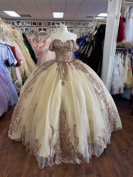 Rose gold Quinceañera dress