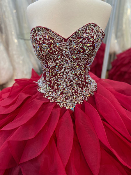 House of Wu Quinceañera Collection 26870 in Wine size 10