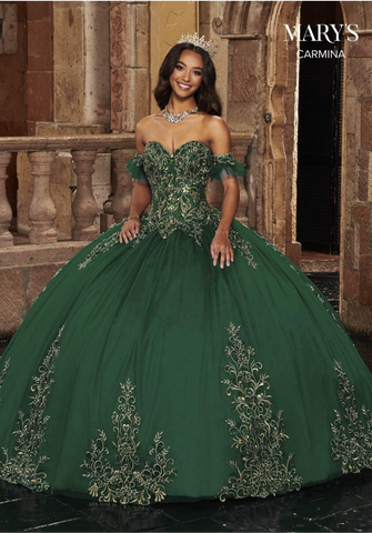 Mary’s Bridal MQ1087 in Emerald Green with Gold size 16