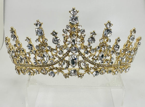 Gold Tiara with clear stones