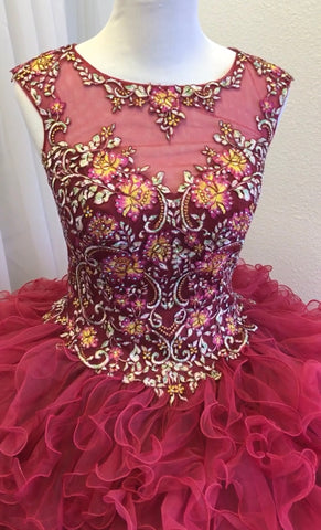 House of Wu Quinceañera Collection 26883 in Burgundy/multi size 8