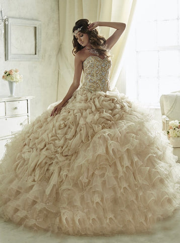 House of Wu Quinceañera Collection 26816 in Champagne size 8