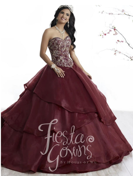 Fiesta Gowns 56323 in Wine size 10