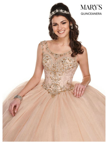 Mary’s Bridal MQ1049 in Blush/ gold size 10