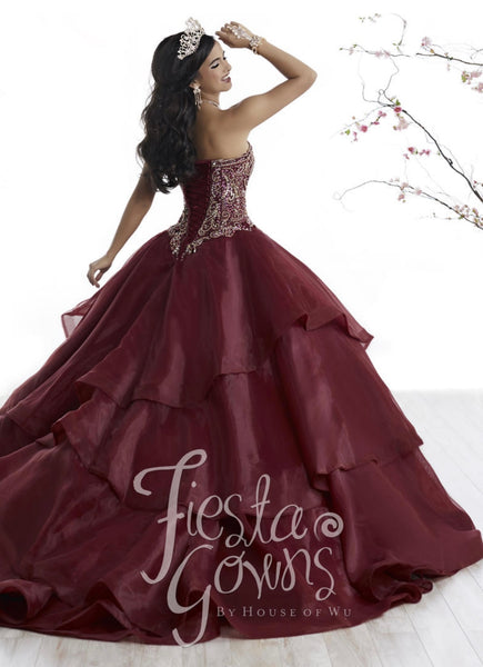 Fiesta Gowns 56323 in Wine size 10