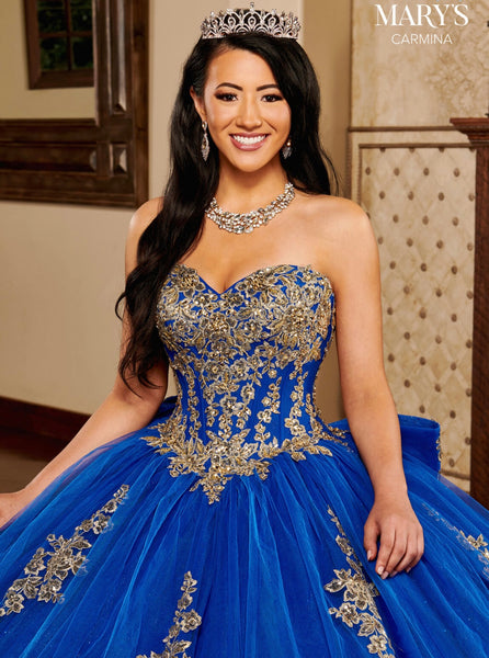 Mary’s Bridal MQ1109 in Royal Blue/Gold size 8