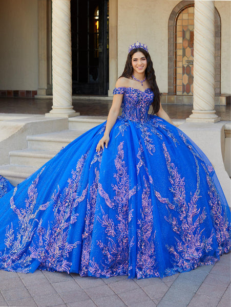 House of Wu Quinceañera Collection 26063 in royal blue size 8