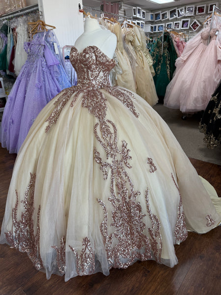 Rose gold Quinceañera dress